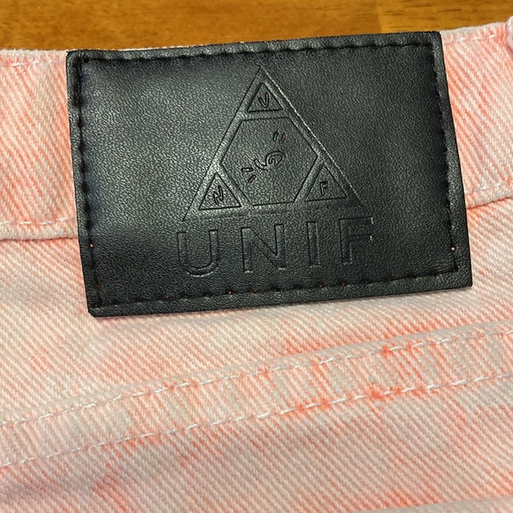 UNIF Womens Size 28 Tie Dye Pastel Distressed High Waisted Jean Short Shorts - Picture 7 of 13